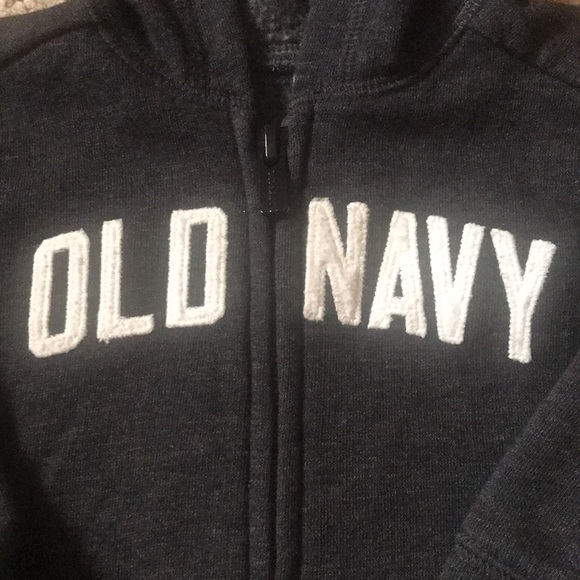 Old Navy Dark Gray Zippered Hoodie Size 3-6 Months - Picture 3 of 4